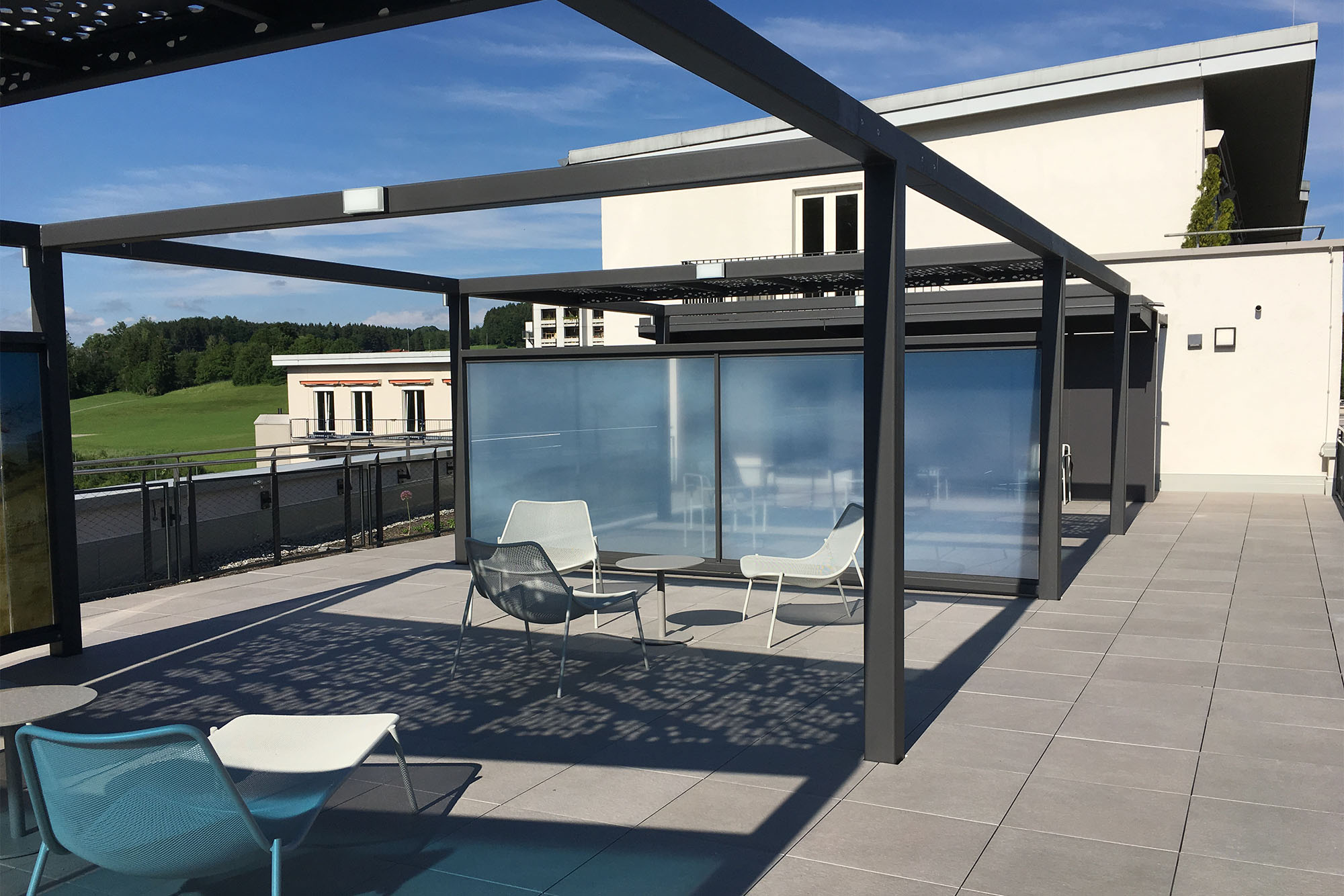 Neugestaltung Dachterrasse Krankenhaus Wangen im Allgäu